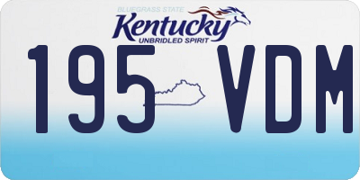 KY license plate 195VDM