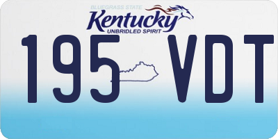 KY license plate 195VDT