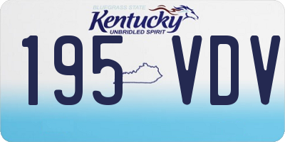 KY license plate 195VDV