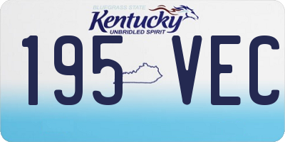 KY license plate 195VEC