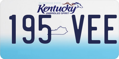 KY license plate 195VEE