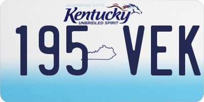 KY license plate 195VEK