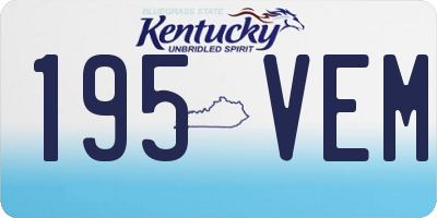 KY license plate 195VEM