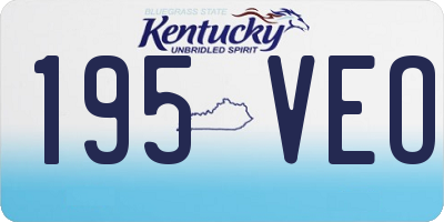 KY license plate 195VEO