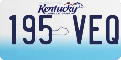 KY license plate 195VEQ