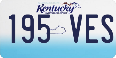 KY license plate 195VES