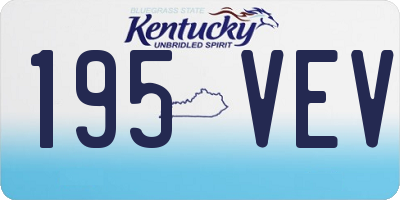 KY license plate 195VEV