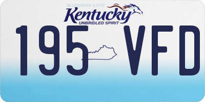 KY license plate 195VFD