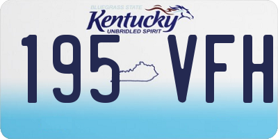 KY license plate 195VFH