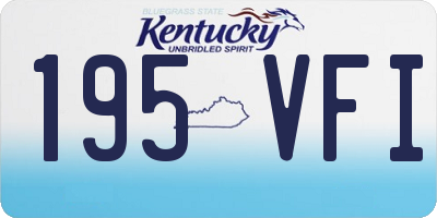 KY license plate 195VFI