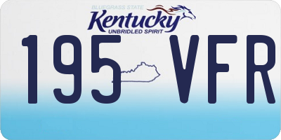 KY license plate 195VFR