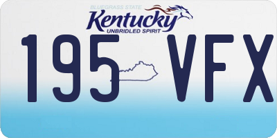 KY license plate 195VFX