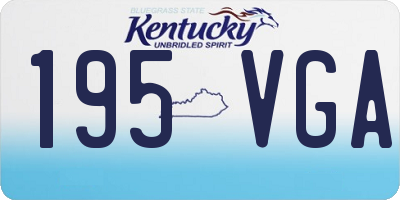 KY license plate 195VGA
