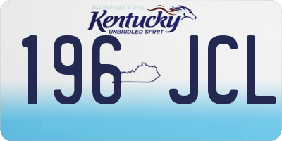 KY license plate 196JCL
