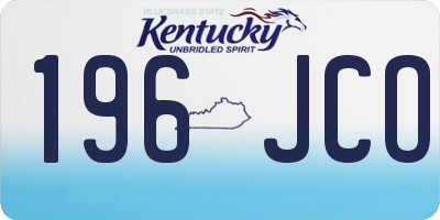 KY license plate 196JCO