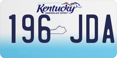 KY license plate 196JDA