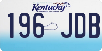 KY license plate 196JDB
