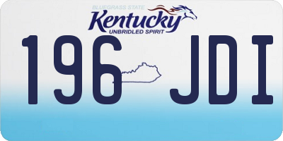 KY license plate 196JDI