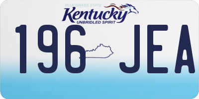 KY license plate 196JEA