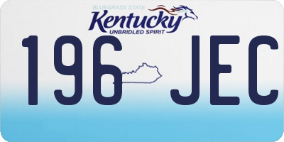KY license plate 196JEC