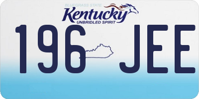 KY license plate 196JEE