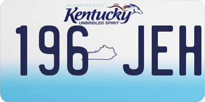KY license plate 196JEH
