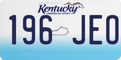 KY license plate 196JEO