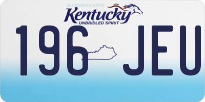 KY license plate 196JEU