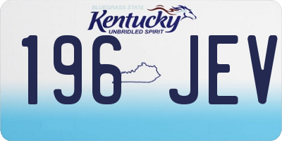 KY license plate 196JEV