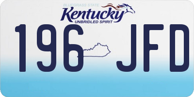 KY license plate 196JFD