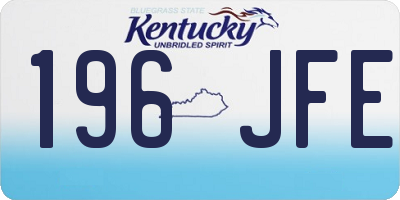 KY license plate 196JFE
