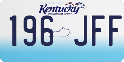 KY license plate 196JFF