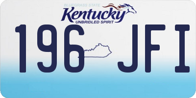 KY license plate 196JFI