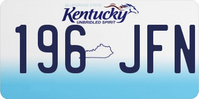 KY license plate 196JFN