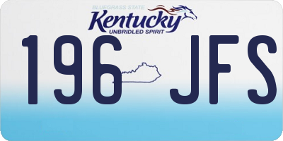 KY license plate 196JFS