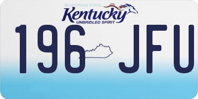KY license plate 196JFU