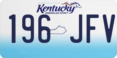 KY license plate 196JFV
