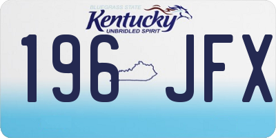 KY license plate 196JFX
