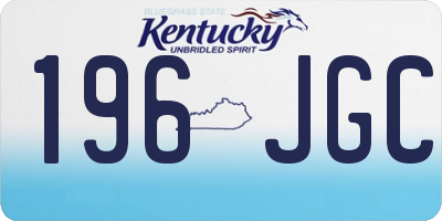 KY license plate 196JGC