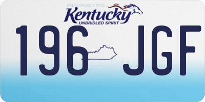 KY license plate 196JGF