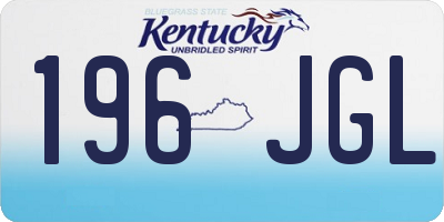 KY license plate 196JGL