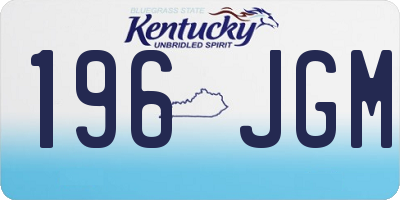 KY license plate 196JGM