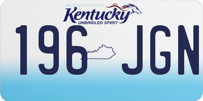 KY license plate 196JGN
