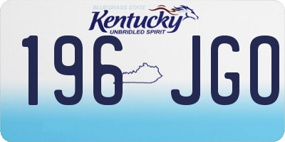 KY license plate 196JGO