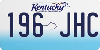 KY license plate 196JHC