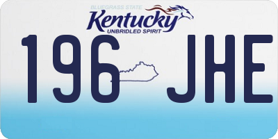 KY license plate 196JHE