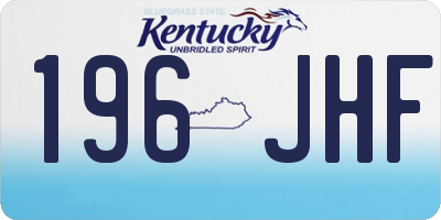 KY license plate 196JHF