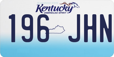KY license plate 196JHN