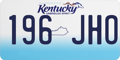 KY license plate 196JHO