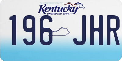 KY license plate 196JHR